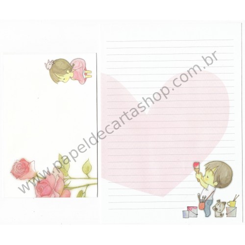 Conjunto de Papel de Carta Importado AMY & TIM 17