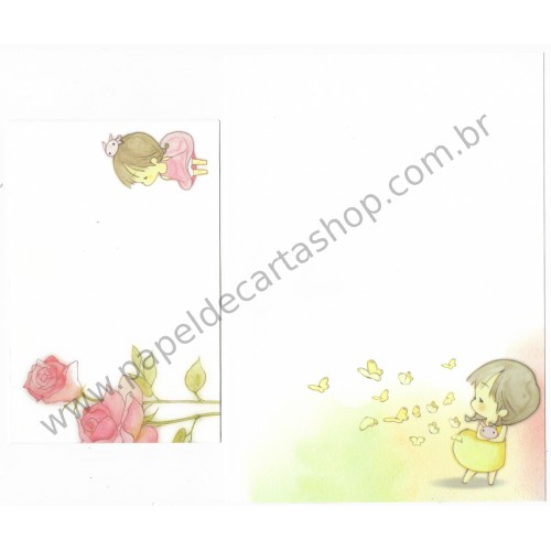 Conjunto de Papel de Carta Importado AMY & TIM 23