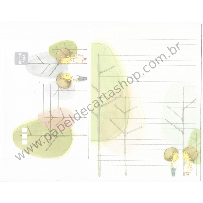 Conjunto de Papel de Carta Importado AMY & TIM 25