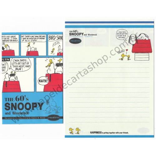 Kit 2 Conjuntos de Papel de Carta The 60's Snoopy CAZ - Peanuts Worldwide LLC