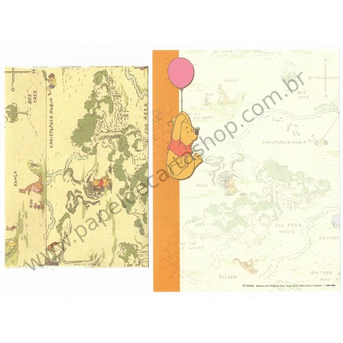 Conjunto de Papel de Carta Importado Disney Pooh NEW2