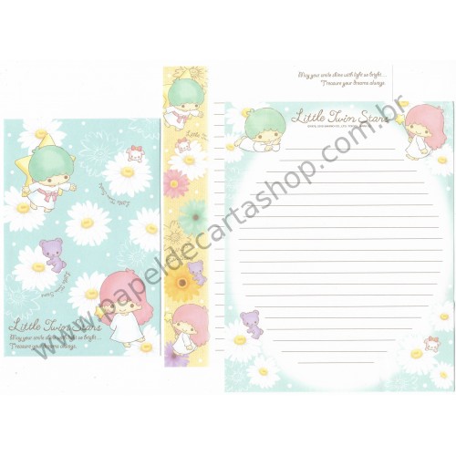 Ano 2015. Kit 2 Conjuntos de Papel de Carta Little Twin Stars Bright Sanrio