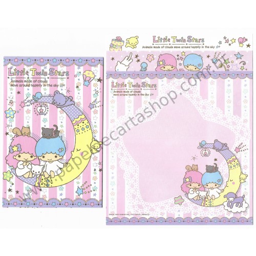 Ano 2013. Kit 2 Conjuntos de Papel de Carta Little Twin Stars Animals Sanrio