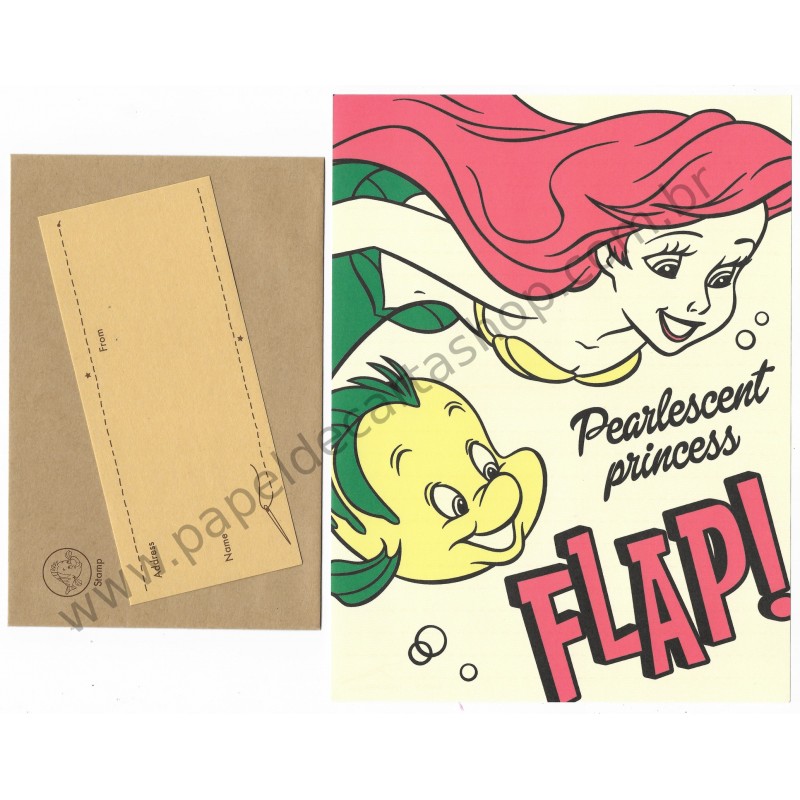 Conjunto de Papel de Carta Disney Little Mermaid Flap! KAMIO JP