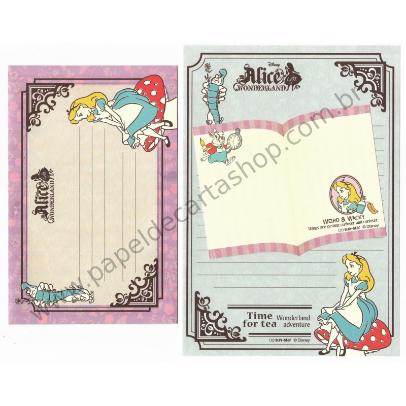 Conjunto de Papel de Carta Disney Alice Time for Tea Sun-Star