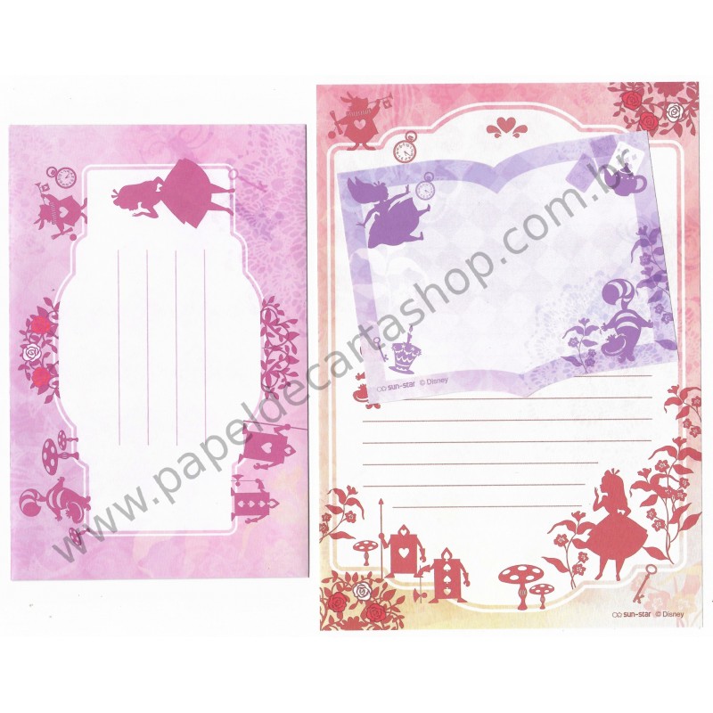 Conjunto de Papel de Carta Disney Alice Roses Sun-Star