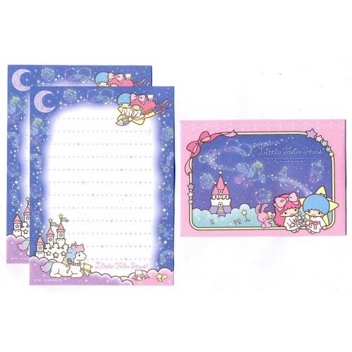 Ano 2014. Conjunto de Mini Papel de Carta Little Twin Stars (CLL) Sanrio