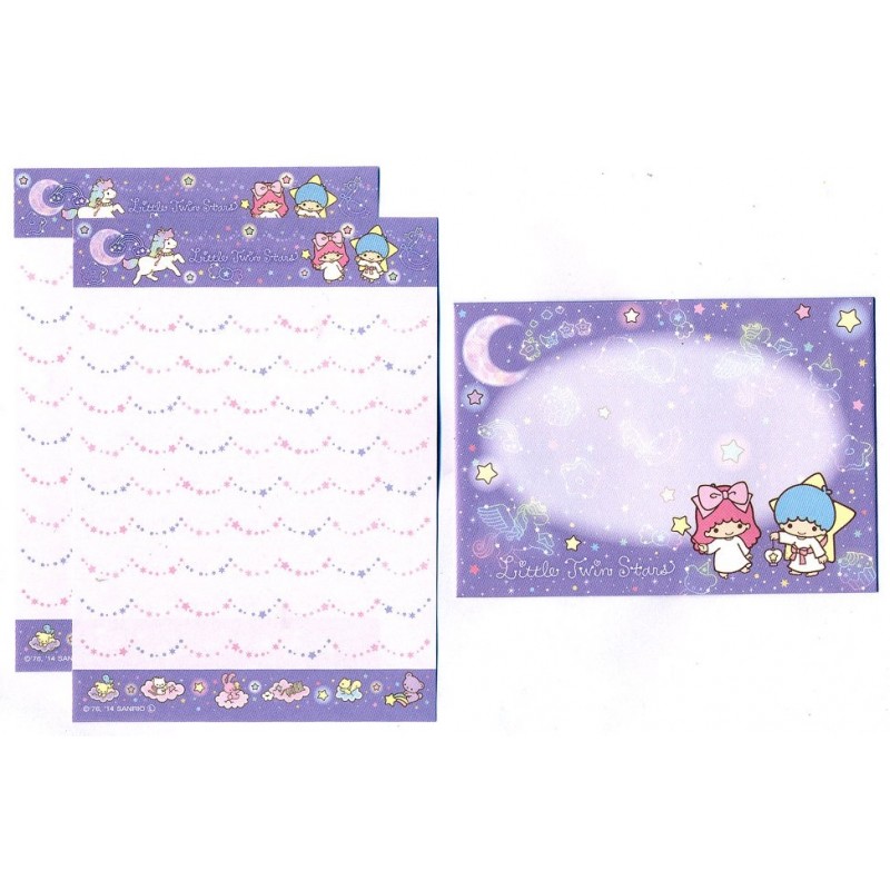 Ano 2014. Conjunto de Mini Papel de Carta Little Twin Stars (CRS) Sanrio