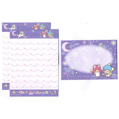 Ano 2014. Conjunto de Mini Papel de Carta Little Twin Stars (CRS) Sanrio