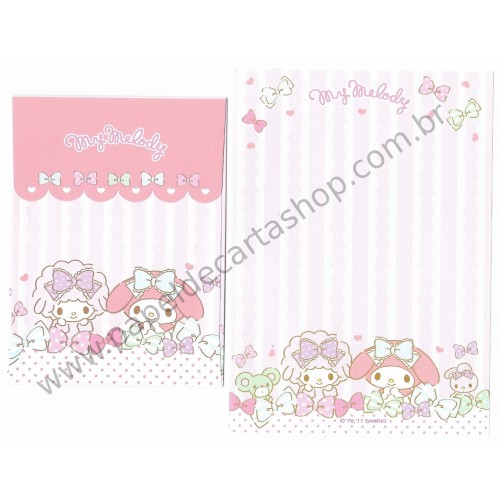 Ano 2017. Kit 3 Conjuntos de Papel de Carta My Melody Sanrio