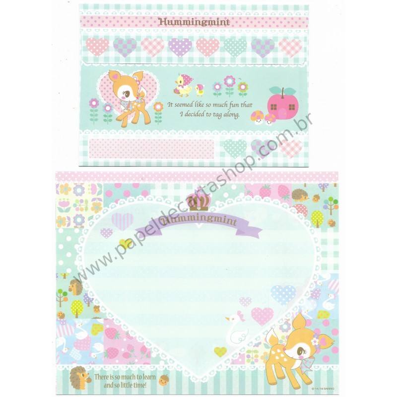 Ano 2016. Kit 3 Conjuntos de Papel de Carta Hummingmint NA Sanrio