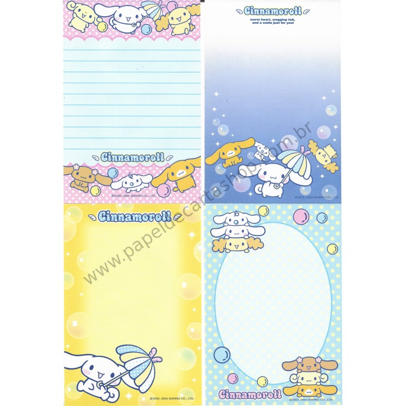 Ano 2004. Kit 4 Notas Cinnamoroll Umbrella Sanrio