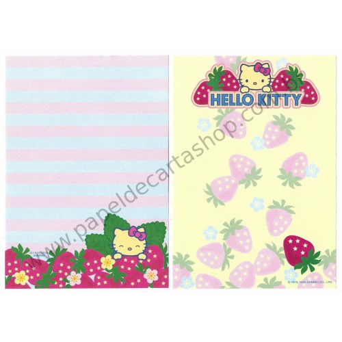 Ano 2003. Kit 2 Notas Hello Kitty Strawberry Scented Sanrio