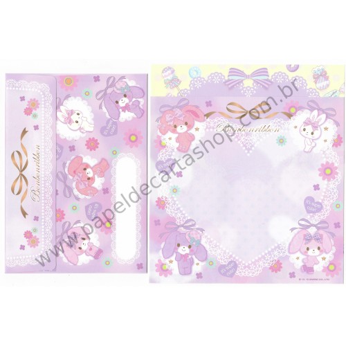 Ano 2015. Kit 3 Conjuntos de Papel de Carta BonbonRibbon Sanrio