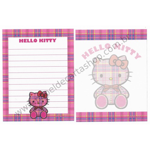 Ano 2009. Kit 2 Notas Hello Kitty Tartan 35th Anniversary Sanrio