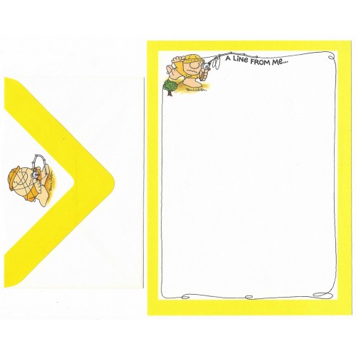 Conjunto de Papel de Carta Antigo Importado Ziggy Yellow