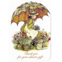 Cartão ANTIGO IMPORTADO HOLLY HOBBIE Umbrella