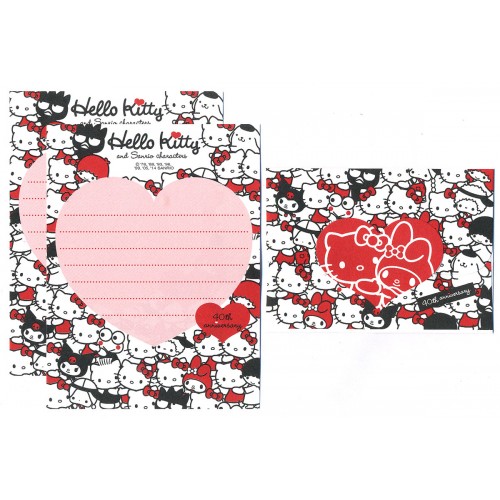 Ano 2014. Conjunto de Mini-Papel de Carta Hello Kitty & SANRIO CHARACTERS 40th Anniversary