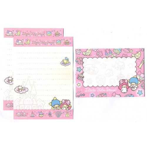 Ano 2014. Conjunto de Mini Papel de Carta Little Twin Stars (CRSI) Sanrio