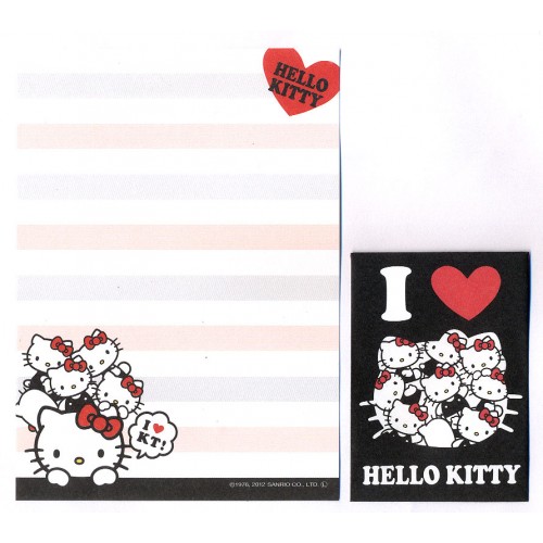 Ano 2012. Kit 2 Conjuntos de Mini-Papel de carta I Love Hello Kitty