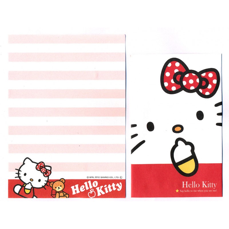 Ano 2012. Kit 2 Conjuntos de Mini-Papel de carta Hello Kitty & Bear Sanrio