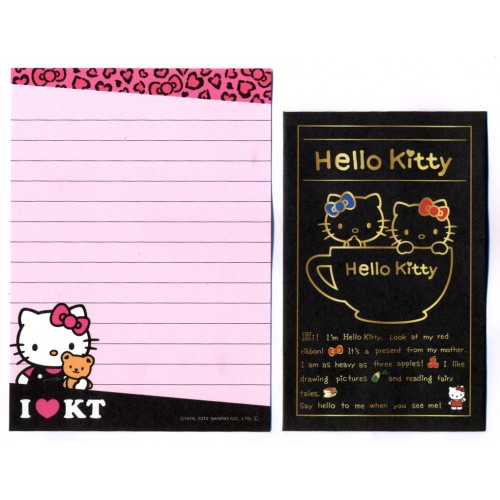 Ano 2012. Kit 2 Conjuntos de Mini-Papel de carta Hello Kitty Cup Sanrio