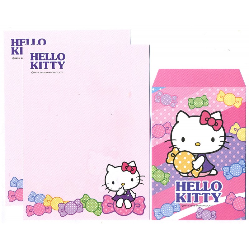 Ano 2012. Conjunto de Mini-Papel de carta Hello Kitty Candy CRS Sanrio