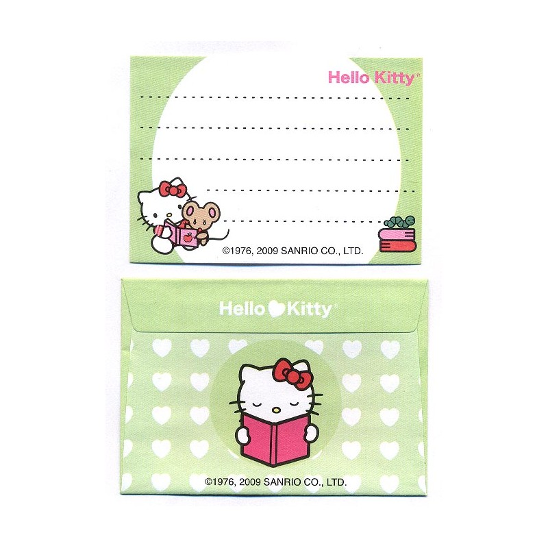 Ano 2009. Conjunto de Mini-Papel de Carta Hello Kitty CBR1 Sanrio