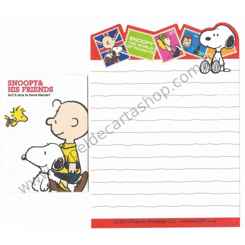 Kit 2 Conjuntos de Mini-Papéis de Carta World of Peanuts