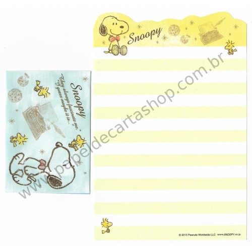 Kit 2 Conjuntos de Mini-Papéis de Carta Snoopy CAM Peanuts