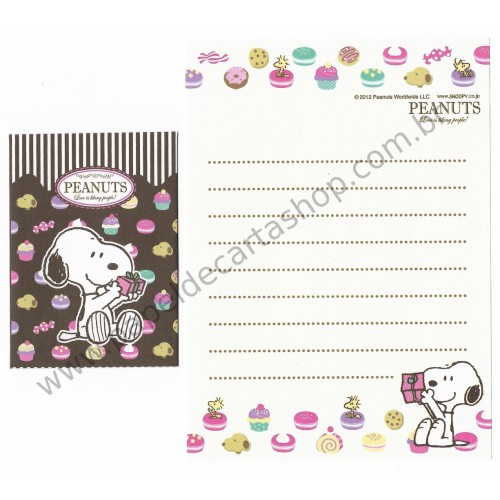 Kit 2 Conjuntos de Mini-Papéis de Carta SNOOPY Cupcakes Peanuts