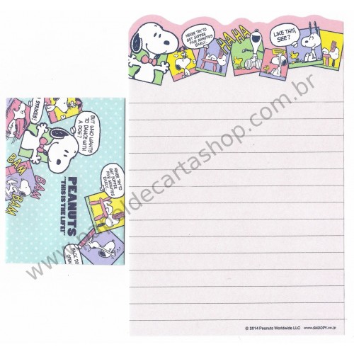 Kit 2 Conjuntos de Mini-Papéis de Carta SNOOPY Life Peanuts