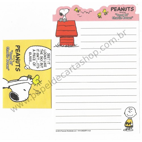 Kit 2 Conjuntos de Mini-Papel de Carta SNOOPY & Charlie Brown Peanuts