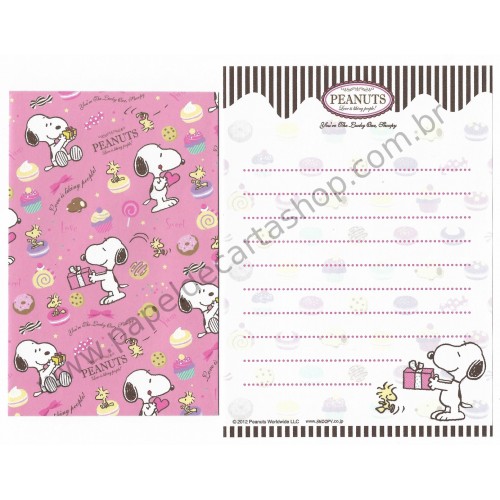 Kit 2 Conjuntos de Mini-Papel de Carta SNOOPY The Lucky One Peanuts