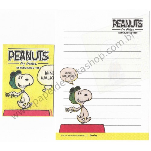 Kit 2 Conjuntos de Mini-Papel de Carta SNOOPY VINTAGE Peanuts