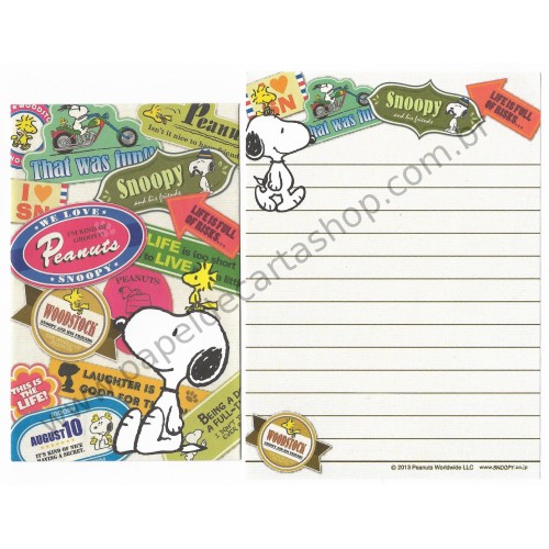 Kit 2 Conjuntos de Mini-Papel de Carta SNOOPY Seals Peanuts