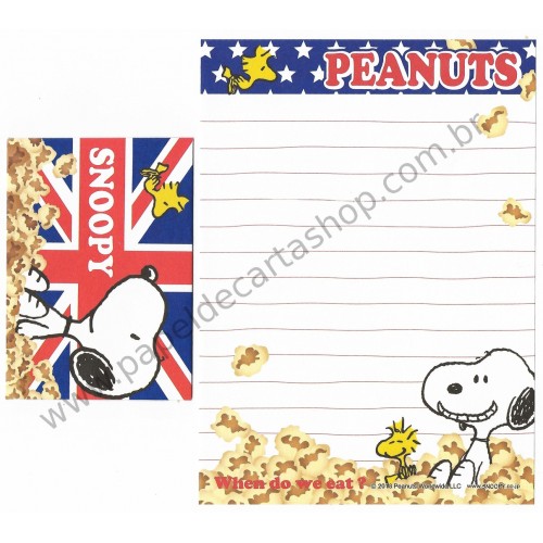 Kit 2 Conjuntos de Mini-Papel de Carta SNOOPY POPCORN Peanuts