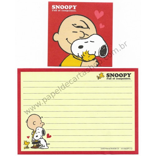 Conjunto de Papel de Carta Pequeno Snoopy Full Of Compassion Peanuts