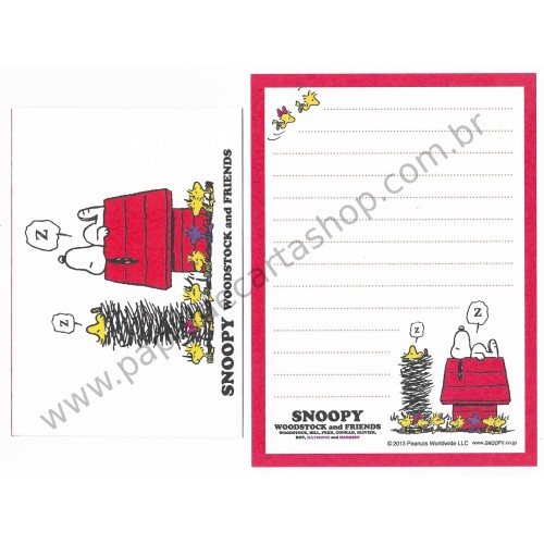 Conjunto de Papel de Carta Pequeno Snoopy Woodstock & Friends CVM Peanuts