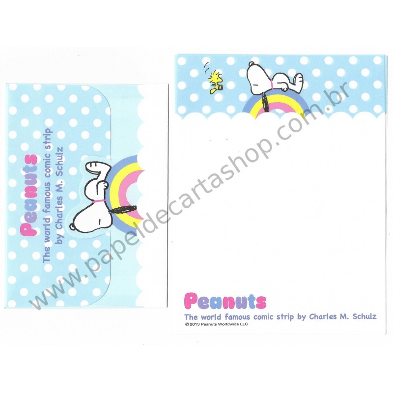 Conjunto de Papel de Carta Pequeno Snoopy Rainbow Peanuts