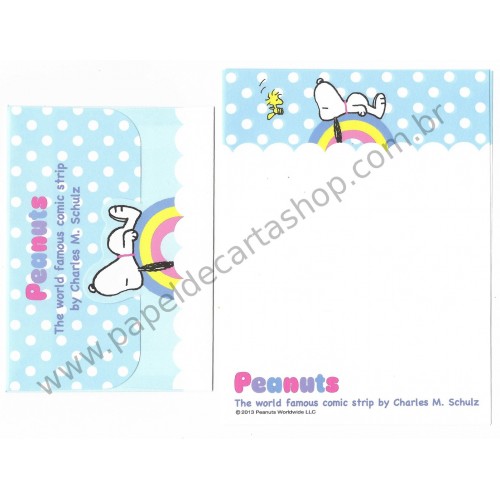 Conjunto de Papel de Carta Pequeno Snoopy Rainbow Peanuts