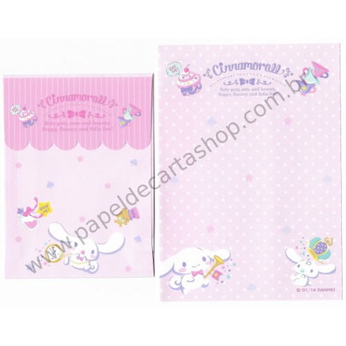 Ano 2018. Kit 3 Conjuntos de Papel de Carta Cinnamoroll Sanrio