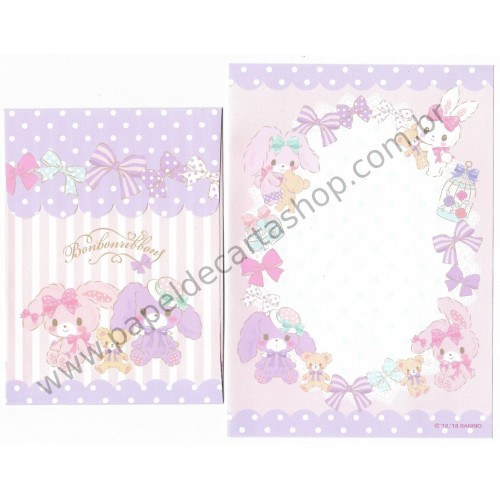 Ano 2018. Kit 3 Conjuntos de Papel de Carta Bonbonribbon Sanrio