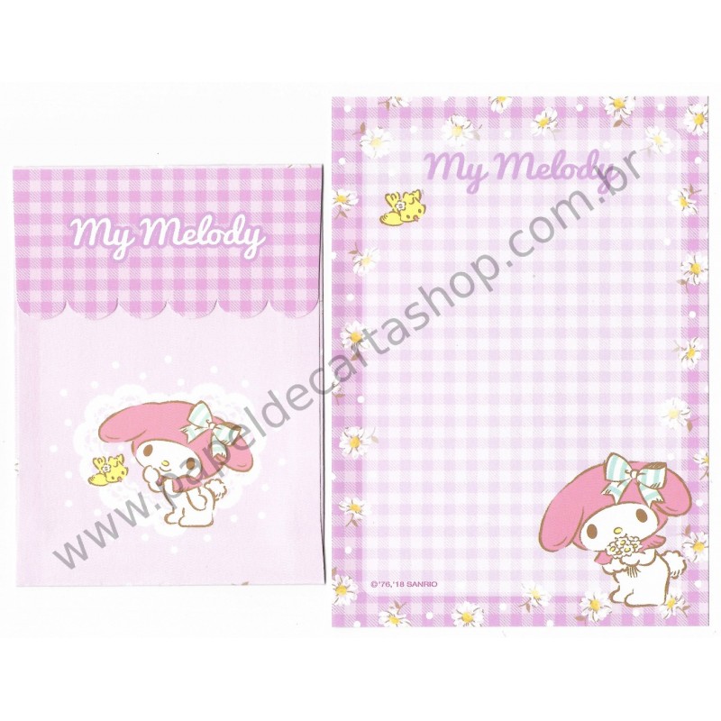 Ano 2018. Kit 3 Conjuntos de Papel de Carta My Melody Sanrio