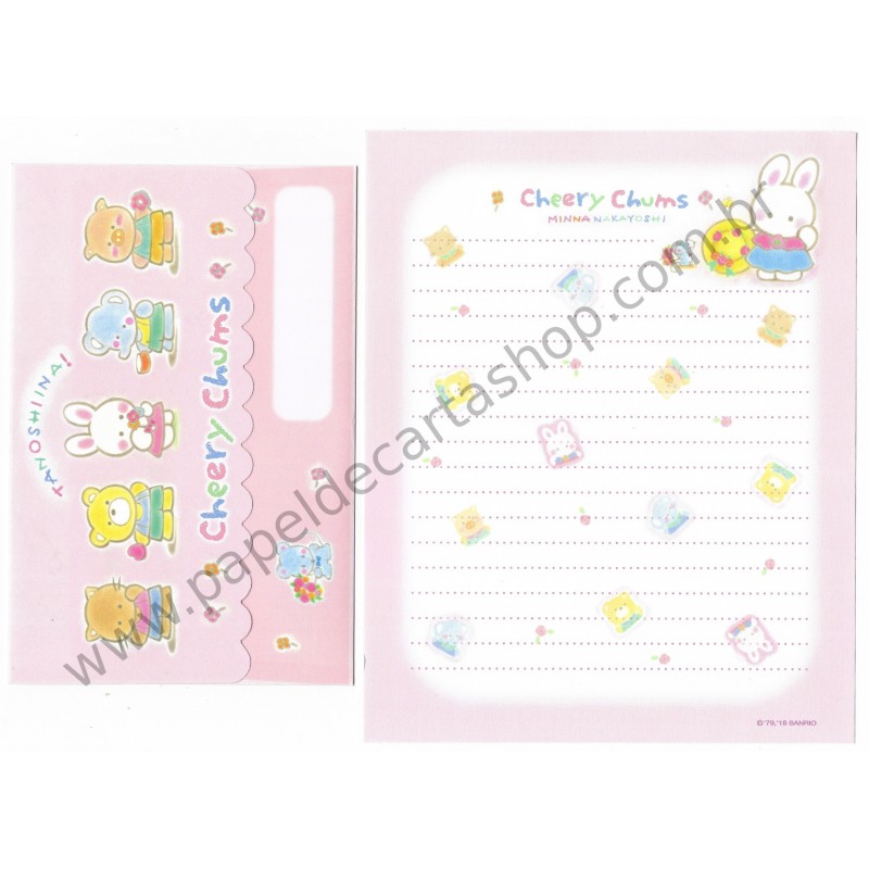 Ano 2018. Conjunto de Papel de Carta Cheery Chums Sanrio