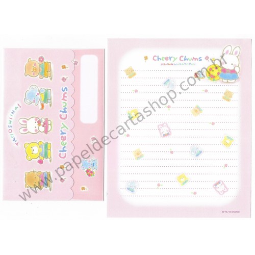 Ano 2018. Conjunto de Papel de Carta Cheery Chums Sanrio