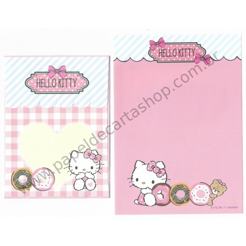 Ano 2017. Kit 3 Conjuntos de Papel de Carta Hello Kitty Sanrio
