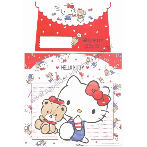 Ano 2017. Kit 2 Conjuntos de Papel de Carta Hello Kitty Sanrio