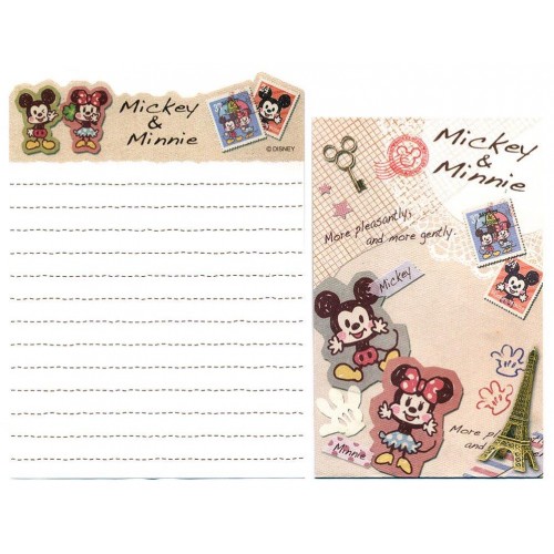 Kit 2 Conjuntos de Mini-Papel de Carta Mickey & Minnie N1 Disney