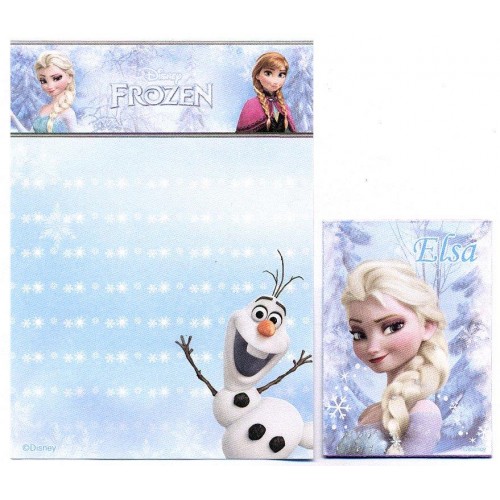 Kit 2 Conjuntos de Papel de Carta Pequeno Frozen Elsa Disney